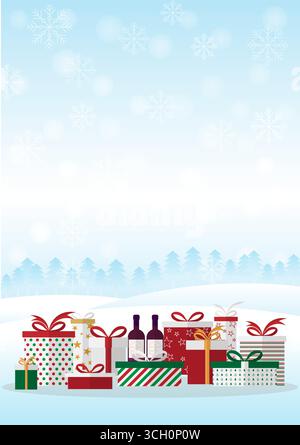 Biglietto di auguri di Natale. Illustrazione vettoriale. Illustrazione Vettoriale