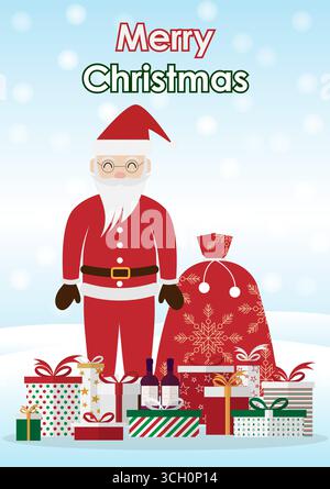 Biglietto di auguri di Natale. Illustrazione vettoriale. Illustrazione Vettoriale