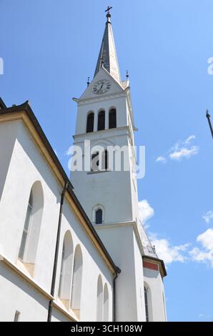 Chiesa parrocchiale di San Martino, Lago di Bled, Slovenia Foto Stock