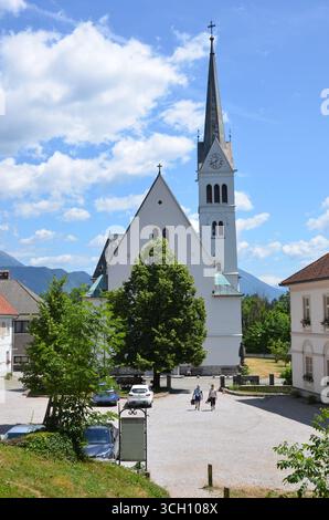 Chiesa parrocchiale di San Martino, Lago di Bled, Slovenia Foto Stock