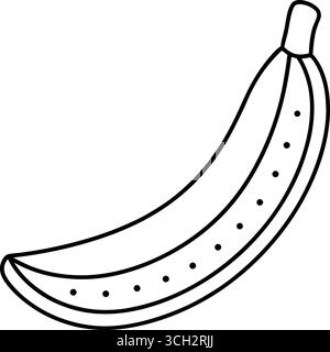 Semplice disegno di un frutto di banana maturo pronto per essere mangiato o per progetti artistici Illustrazione Vettoriale