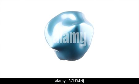 Oggetto blu astratto su rendering 3d bg bianco Foto Stock