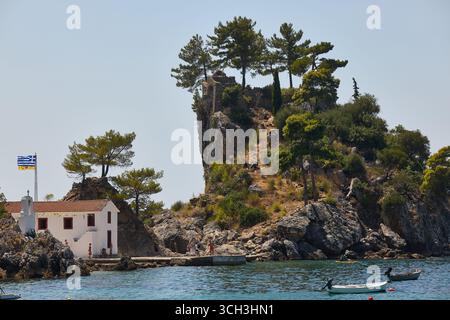 Parga, località balneare, regione greca di Preveza, costa ionica. Foto Stock