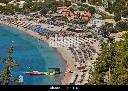 Parga, località balneare, regione greca di Preveza, costa ionica. Foto Stock