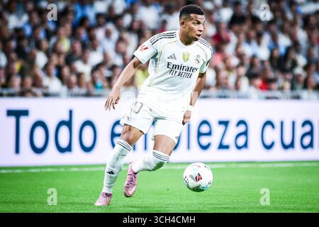 Madrid, Spagna, Spagna. 30 agosto 2025. Kylian MBAPPE del Real Madrid durante la partita di LaLiga tra il Real Madrid CF e l'RCD Mallorca allo stadio Santiago Bernabeu il 30 agosto 2025 a Madrid, Spagna. (Credit Image: © Matthieu Mirville/ZUMA Press Wire) SOLO PER USO EDITORIALE! Non per USO commerciale! Foto Stock