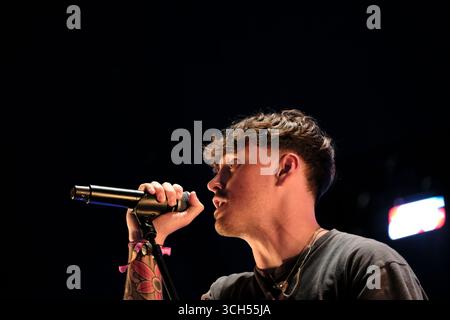 Jedburgh, Regno Unito. 31 agosto 2025. Billy Reekie si esibisce sul palco durante il secondo giorno dell'EdgeFest 2025 a Lilliardsedge vicino a Jedburgh il 30 agosto 2025. EdgeFest 2025, Festival musicale. Un festival musicale in crescita, negli Scottish Borders, ora al suo terzo anno, si tiene a Lilliardsedge, vicino a Jedburgh. Musica e intrattenimento per tutta la famiglia, sotto il grande tetto. ( Crediti: Rob Gray/Alamy Live News Foto Stock