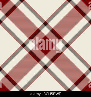 Classico motivo a quadri con rosso, nero e beige. Design senza tempo, ideale per tessuti, sfondi o per aggiungere un tocco di eleganza tradizionale a V Illustrazione Vettoriale