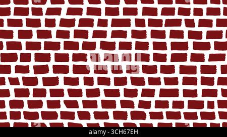 Linee tratteggiate vettoriali rosse, ripetizione continua vettoriale. Elemento di design per stampe, sfondi, modelli, pagine Web e motivi tessili. Arte geometrica. Illustrazione Vettoriale