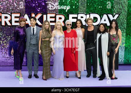 Ospiti e cast assistono alla prima del film Freakier Friday all'ODEON Luxe con: Kristin Burr, Manny Jacinto, Julia Butters, Lindsay Lohan, Jamie Lee Curtis, Chad Michael Murray, Nisha Ganatra, Jordan Weiss dove: Londra, Regno Unito quando: 31 luglio 2025 crediti: Phil Lewis/WENN Foto Stock