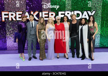 Ospiti e cast assistono alla prima del film Freakier Friday all'ODEON Luxe con: Kristin Burr, Manny Jacinto, Julia Butters, Lindsay Lohan, Jamie Lee Curtis, Chad Michael Murray, Nisha Ganatra, Jordan Weiss dove: Londra, Regno Unito quando: 31 luglio 2025 crediti: Phil Lewis/WENN Foto Stock