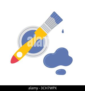 Gli strumenti di pittura creativi visualizzano colori e texture vivaci nell'area di lavoro artistica Illustrazione Vettoriale