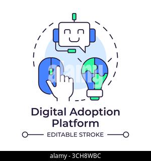 Icona del concetto multicolore della piattaforma di adozione digitale Illustrazione Vettoriale