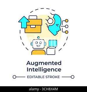 Icona Concept multicolore di intelligenza aumentata Illustrazione Vettoriale