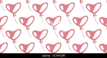 Ripetizione palloncino a cuore rosa senza cuciture Illustrazione Vettoriale