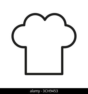 Icona del cappello da chef. Simbolo del cappuccio da cucina. Abbigliamento da cucina per il ristorante. Illustrazione del profilo vettoriale. EPS 10. Illustrazione Vettoriale