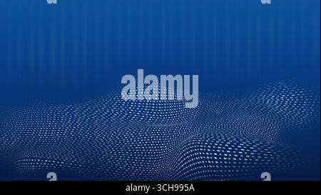 Le onde digitali astratte creano una rappresentazione visiva ritmica dei pattern sonori in blu intenso Foto Stock