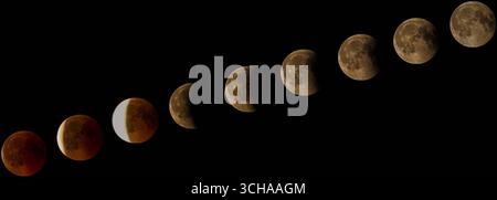 Mondfinsternis vom 27.07.2018 über Soest totale Mondfinsternis mit Blutmond über Deutschland *** eclissi lunare dal 27 07 2018 sopra Soest eclissi lunare totale con luna di sangue sopra la Germania Copyright: xx xChantalxAndersx Foto Stock