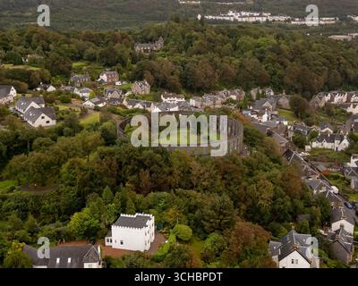 Una vista aerea della Torre McCaigs che si affaccia su Oban ad Argyll e Bute, Scozia Foto Stock