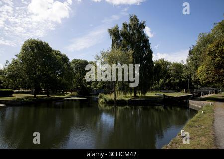 Sheering Mill Lock River Stort Lower Sheering Essex Foto Stock