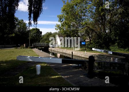Sheering Mill Lock River Stort Lower Sheering Essex Foto Stock