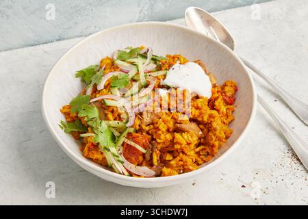 Curry di riso Seitan Foto Stock