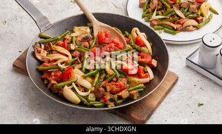 Fagioli di tofu e teglia per funghi Foto Stock