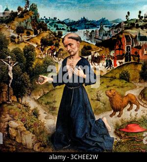 La penitenza di San Girolamo - il penitente San Girolamo nel deserto 1480 ALBRECHT COMBATTE 1473-1549 Paesi Bassi olandesi Lovanio Belgio Belgio fiammingo Foto Stock