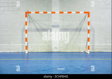 Vista ravvicinata di un goal futsal. Foto di alta qualità Foto Stock