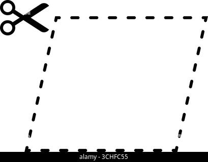 Elemento del foglio di lavoro con forma a parallelogramma per l'asilo e la scuola materna Illustrazione Vettoriale