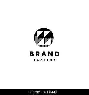 Design iniziale del logo dei triangoli Z all'interno del cerchio. Design del logo con quattro triangoli lettera Z all'interno del cerchio. Illustrazione Vettoriale