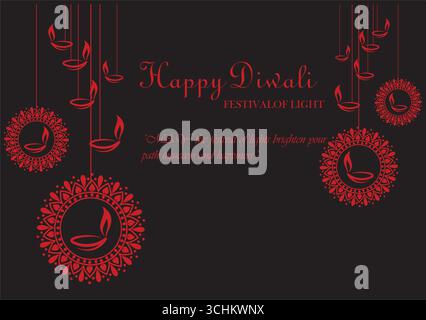 Biglietto d'auguri per il festival Diwali Illustrazione Vettoriale