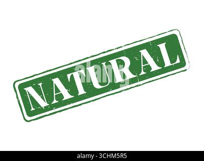 Sigillo in gomma naturale per prodotti ecologici e biologici Illustrazione Vettoriale