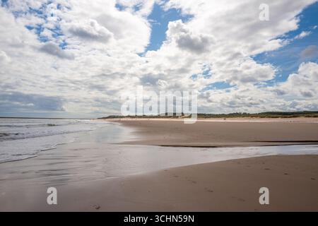 Drudge Bay, Northumberland con la bassa marea. Foto Stock