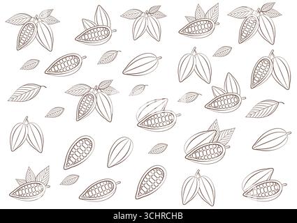 Sfondo senza cuciture cacao. Illustrazione vettoriale. Illustrazione Vettoriale