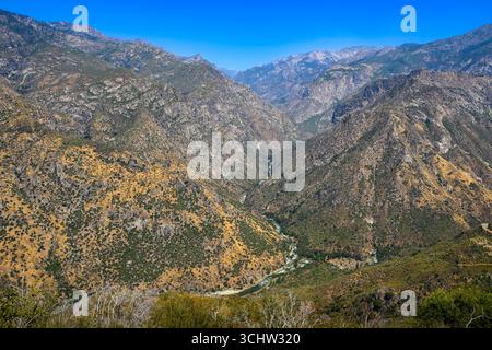 Vista dal Kings Canyon National Park in California. Foto Stock