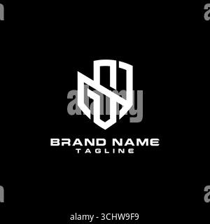 Modello di design con logo Letter SN o NS moderno e minimalista Illustrazione Vettoriale