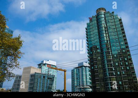 Harbourside Park i condominio a Coal Harbour, Vancouver, British Columbia. Foto Stock