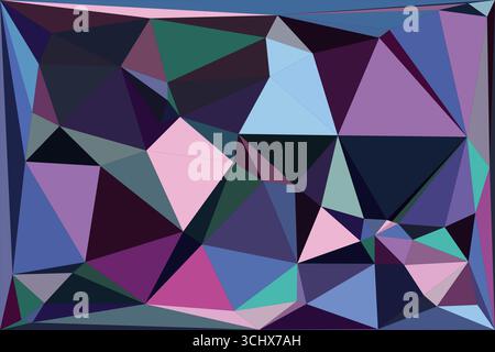 Mosaico poligonale con sfondo geometrico astratto a colori sfumati. Design con basso background in polietilene. Tecnologia a basso fondo in polietilene. Illustrazione Vettoriale