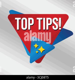 Cartelli o etichette dei suggerimenti principali per la promozione aziendale e l'illustrazione vettoriale Illustrazione Vettoriale