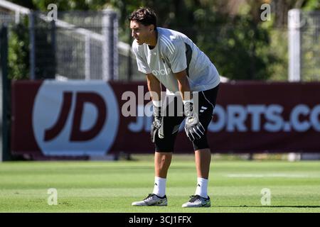 Roma, Italia. 4 settembre 2025. Pierluigi Gollini dell'AS Roma durante l'amichevole di calcio tra AS Roma e Roma City FC al Centro sportivo Fulvio Bernardini di Roma, 4 settembre 2025. Crediti: Insidefoto/Alamy Live News Foto Stock