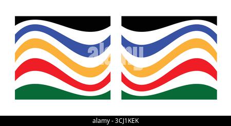 Design astratto colorato con linee ondulate intrecciate. Illustrazione Vettoriale