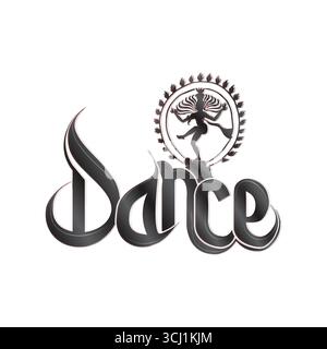 Effetto testo danza Bharatanatyam | testo danza | testo danza png | simbolo danza bharatanatyam | testo danza Nataraja Illustrazione Vettoriale