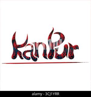 Kanpur City text PNG. Vettore effetto testo Kanpur Illustrazione Vettoriale