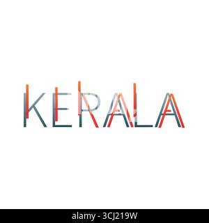 Kerala text | Kerala typography | Kerala text English Word | Kerala text Effect Art & Illustration Illustrazione Vettoriale