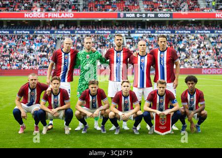 Oslo, Norvegia. 4 settembre 2025. Foto della squadra norvegese prima dell'amichevole internazionale tra Norvegia e Finlandia allo stadio Ullevaal di Oslo, Norvegia. Credito: SPP Sport Press Photo. /Alamy Live News Foto Stock
