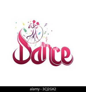 Effetto testo di danza per matrimoni sfondo trasparente | png dance | png dance | png dance | ballo di coppia Illustrazione Vettoriale