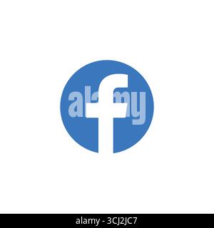 Logo vettoriale blu rotondo di Facebook Illustrazione Vettoriale