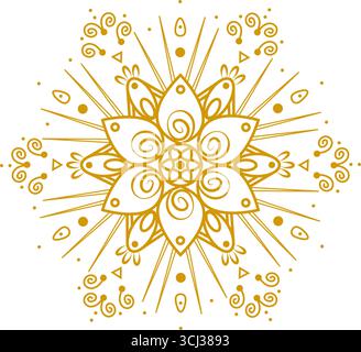 Design vettoriale indiano tradizionale con fiori di loto, occhi di pavone, luci per festeggiamenti e decorazioni. Mandala Illustrazione Vettoriale