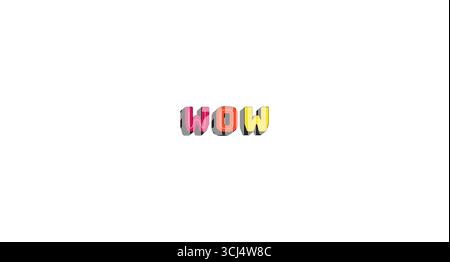 WOW interjection colorata audace popolare parola gergale Internet Illustrazione Vettoriale