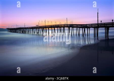 Virginia Beach Pier Sunrise Foto Stock